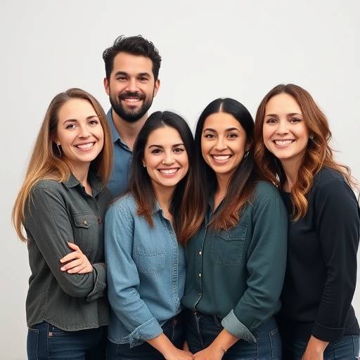 Fotografía del equipo de Visualia Films sonriendo y posando juntos en el estudio.